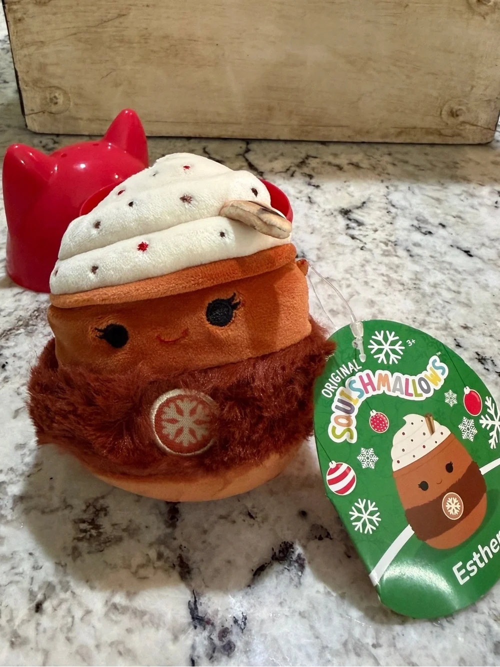 Squishmallows 4” Esther Holiday Plush Hot Chocolate